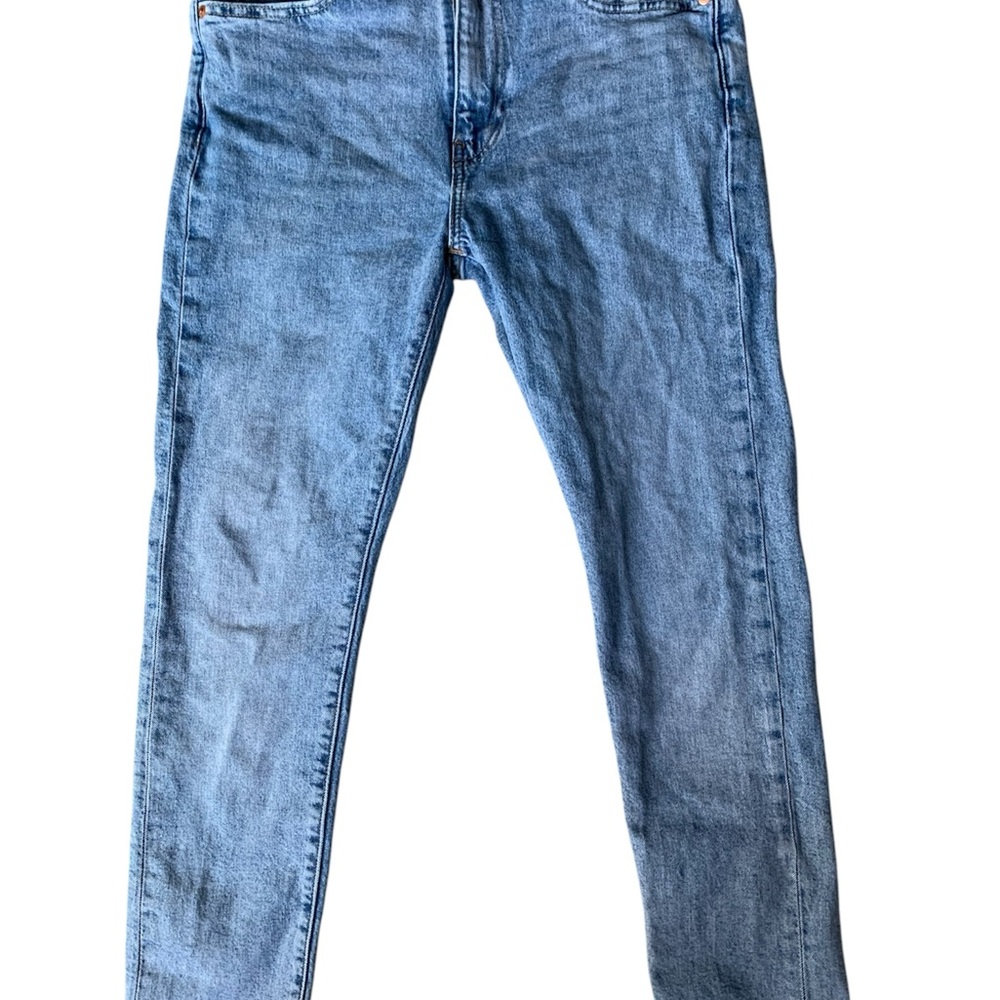 Levi Blue Skinny Jeans with Faded Wash and Whiskering